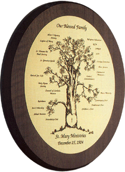 Oval Engraved Family Tree Plaque